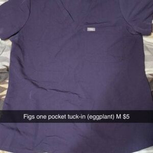 Figs Deep Purple Scrub Top